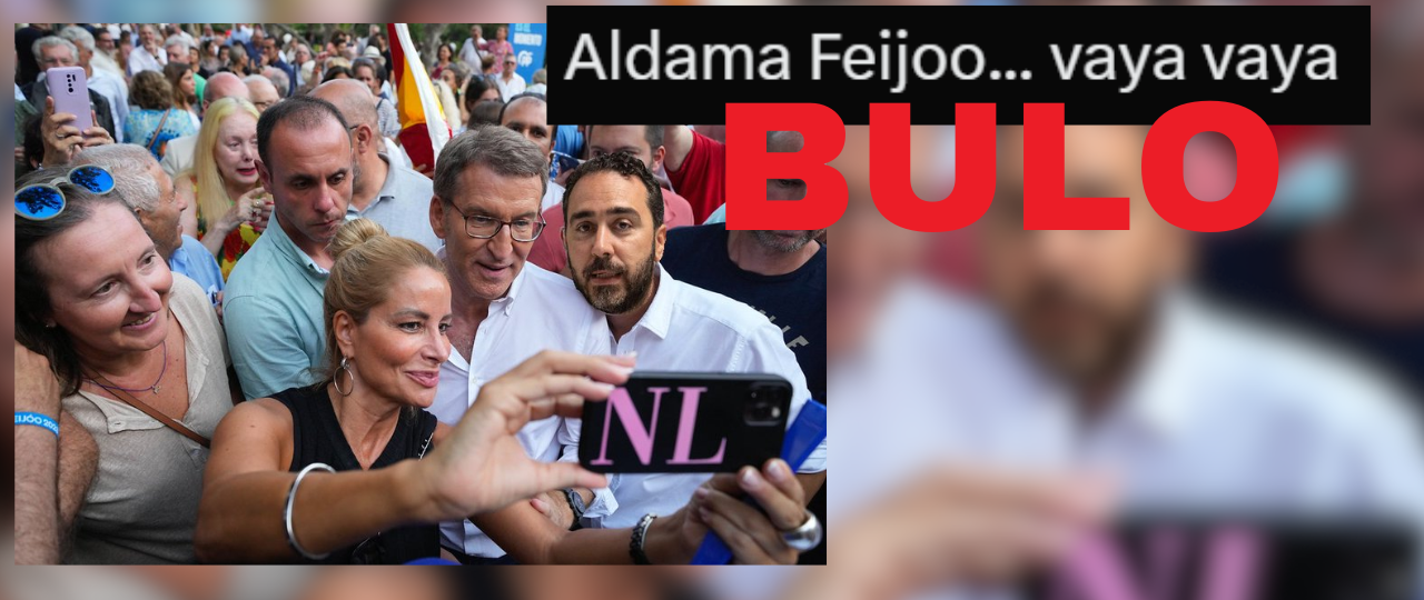 Material publicado por Maldita.es para analizar el caso: Un montaje fotográfico que lo sitúa junto a Víctor de Aldama.