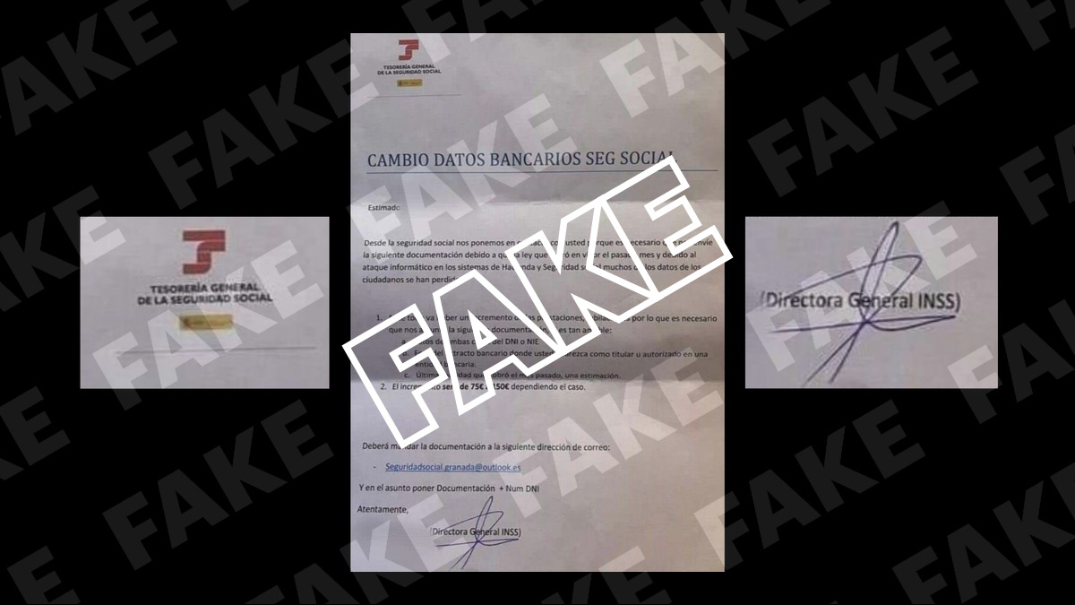 Material visual de Newtral para el caso: La falsa carta que pide documentación bancaria.